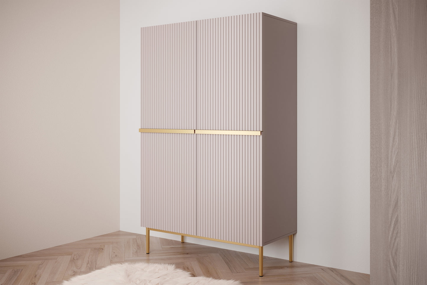 Kumode Austin 100/160/45 cm rozā/zelts - N1 Home