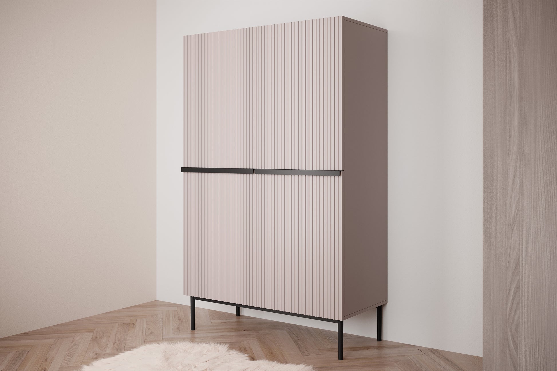 Kumode Austin 100/160/45 cm rozā/melns - N1 Home