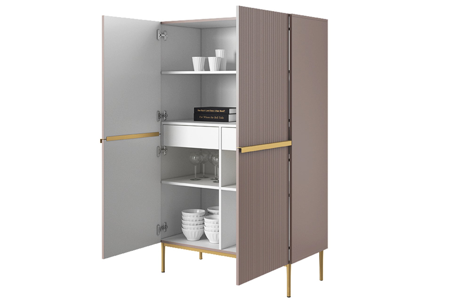 Kumode Austin 100/160/45 cm rozā/zelts - N1 Home