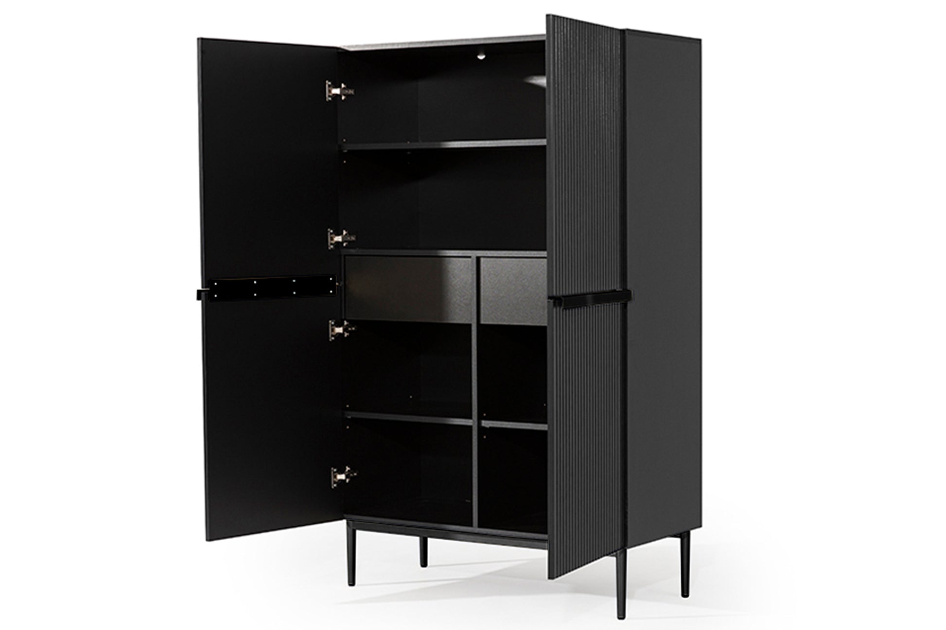 Kumode Austin 100/160/45 cm melns/melns - N1 Home