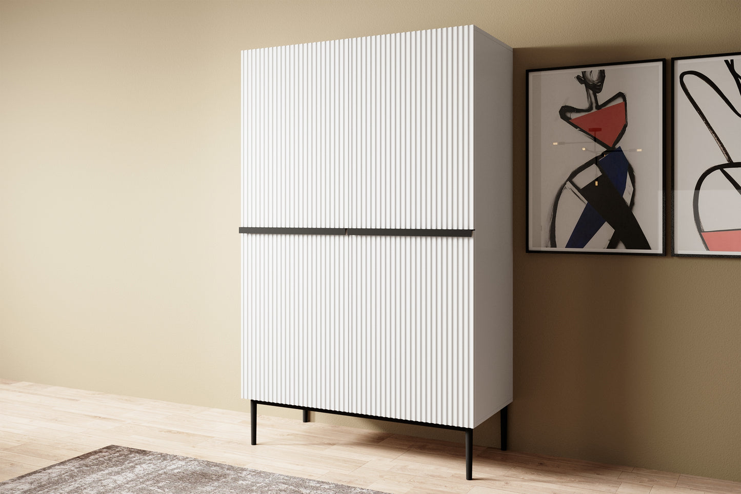 Kumode Austin 100/160/45 cm balts/melns - N1 Home