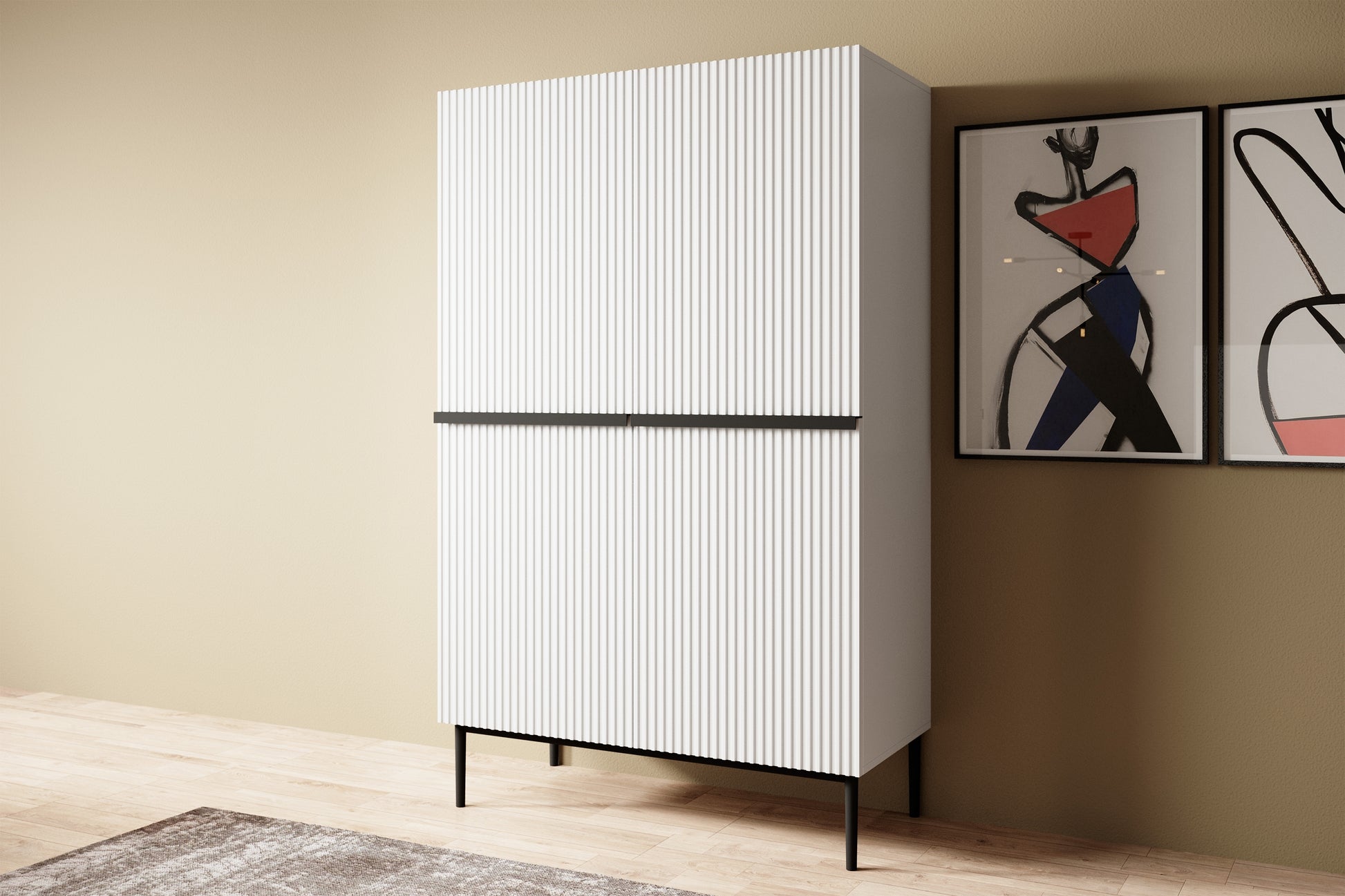 Kumode Austin 100/160/45 cm balts/melns - N1 Home