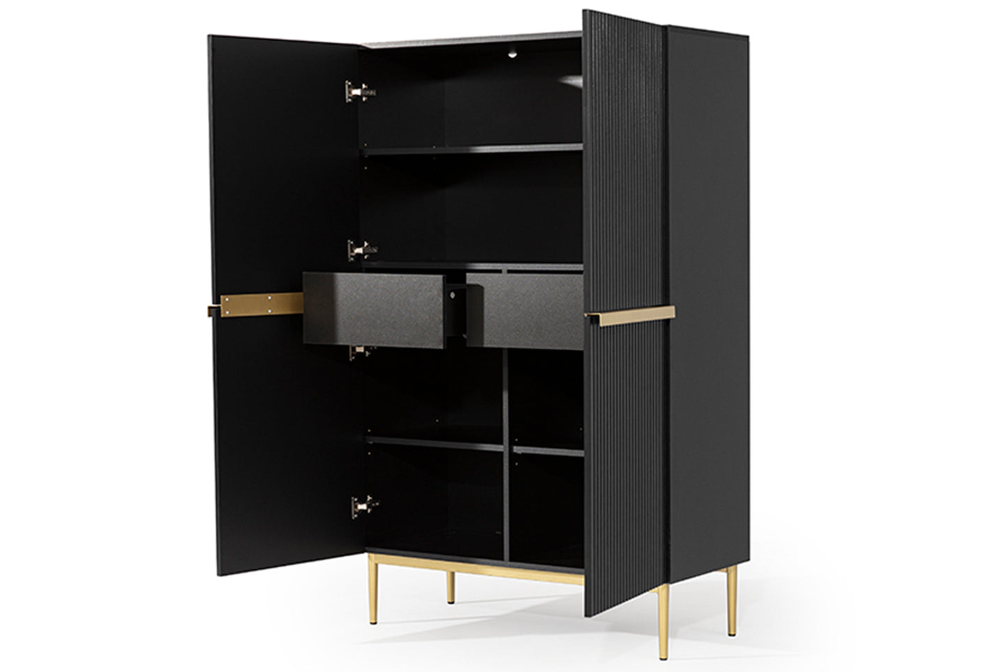 Kumode Austin 100/160/45 cm melns/zelts - N1 Home