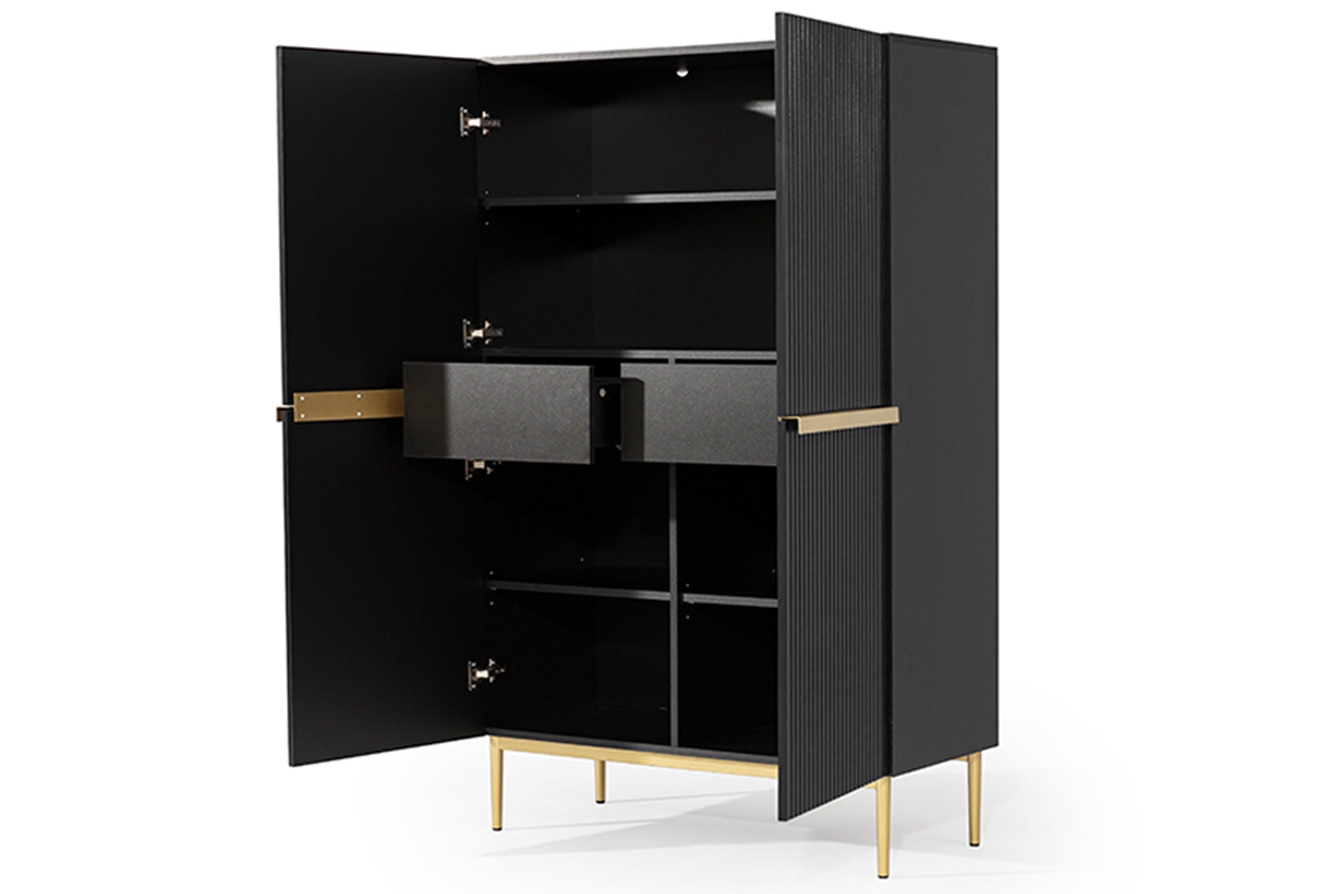 Kumode Austin 100/160/45 cm melns/zelts - N1 Home