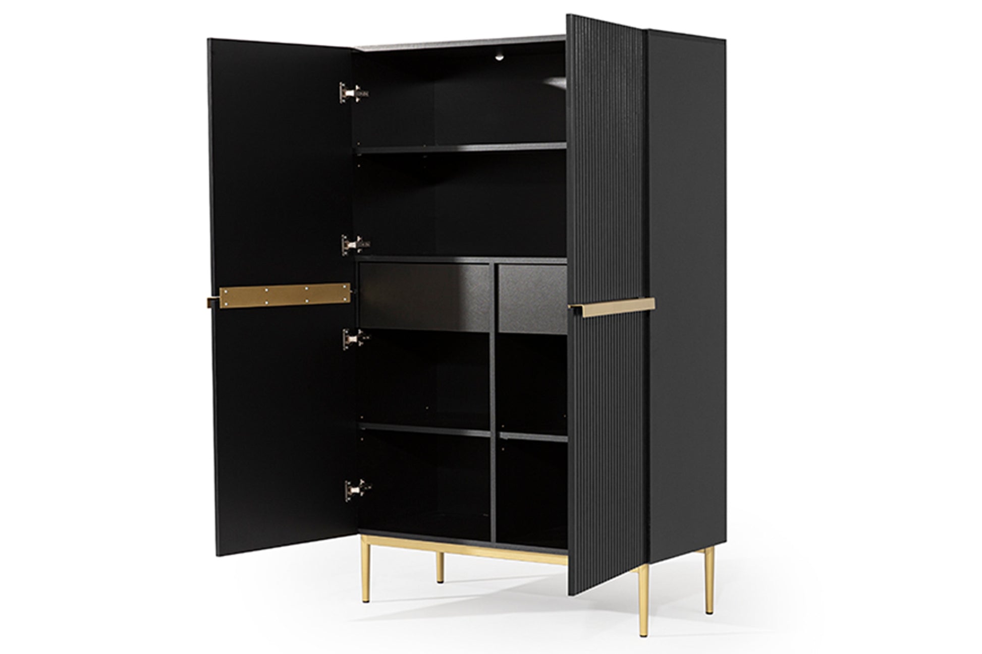 Kumode Austin 100/160/45 cm melns/zelts - N1 Home