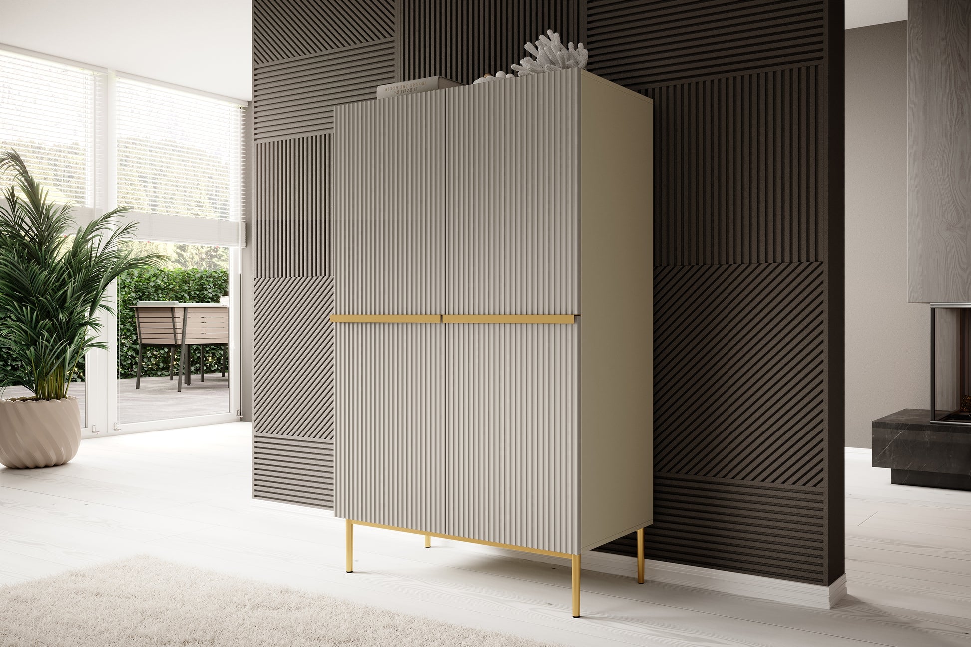 Kumode Austin 100/160/45 cm kašmirs/zelts - N1 Home