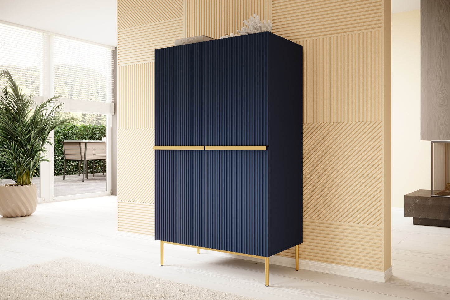 Kumode Austin 100/160/45 cm zils/zelts - N1 Home