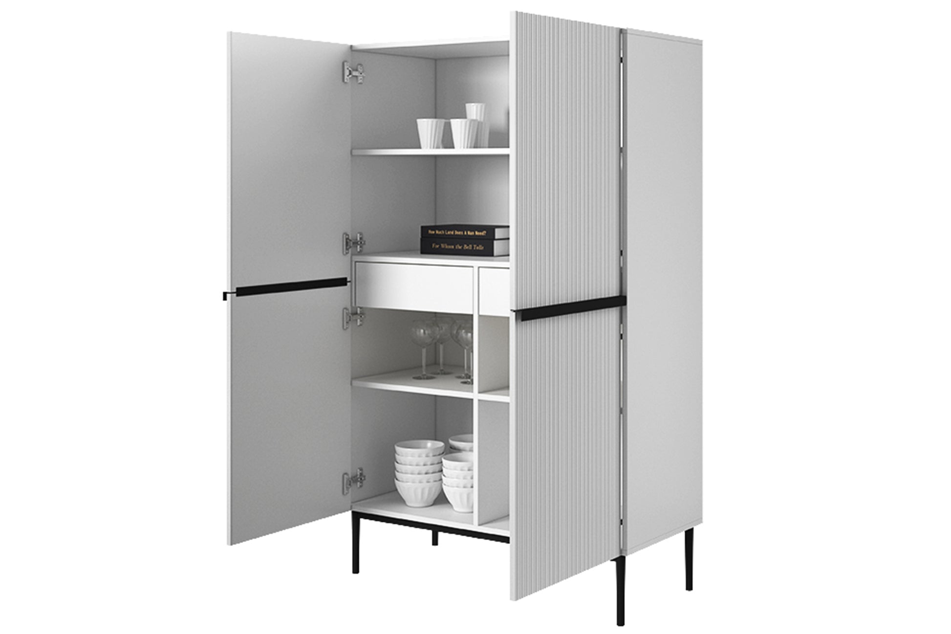 Kumode Austin 100/160/45 cm balts/melns - N1 Home