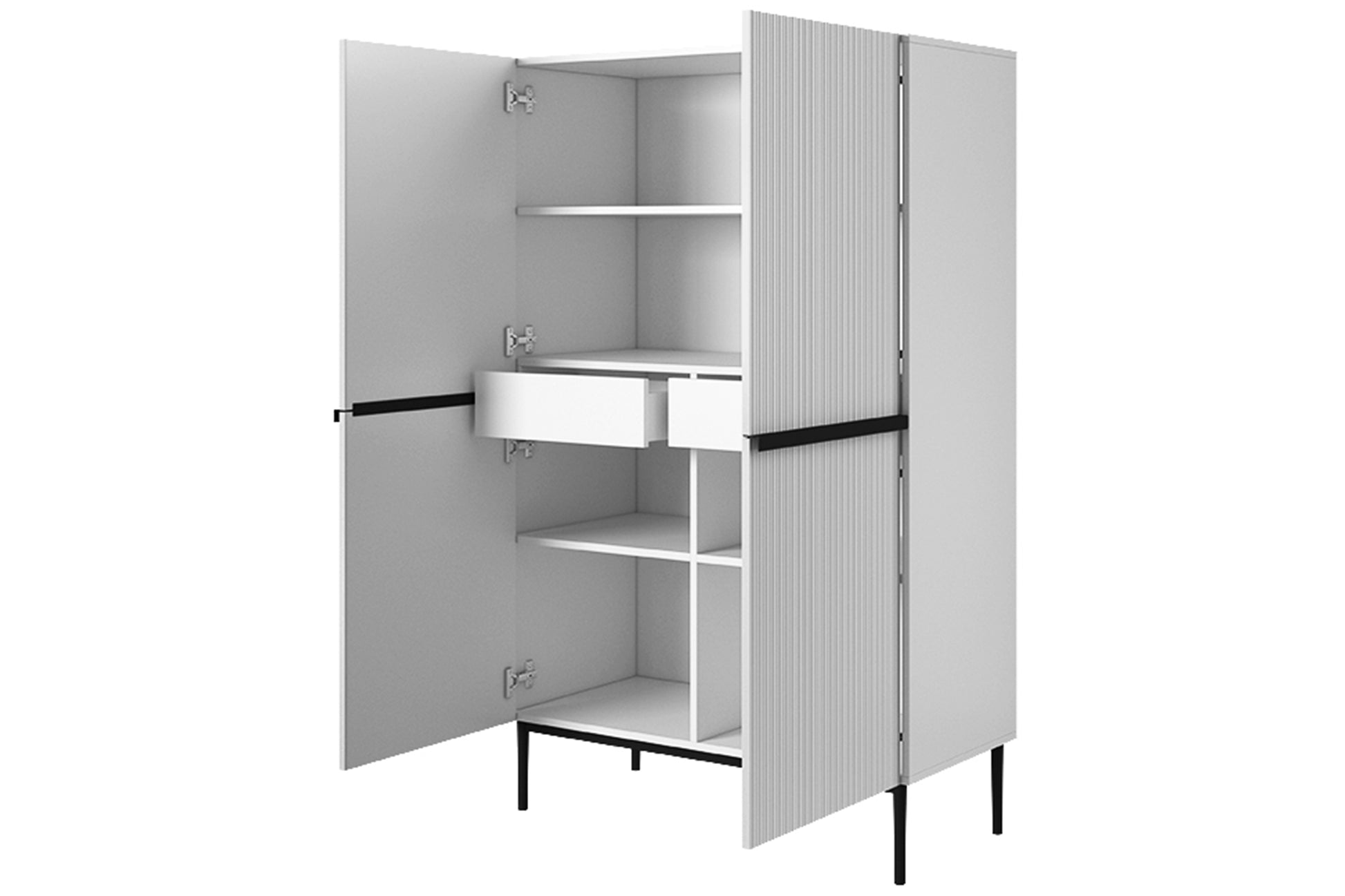 Kumode Austin 100/160/45 cm balts/melns - N1 Home