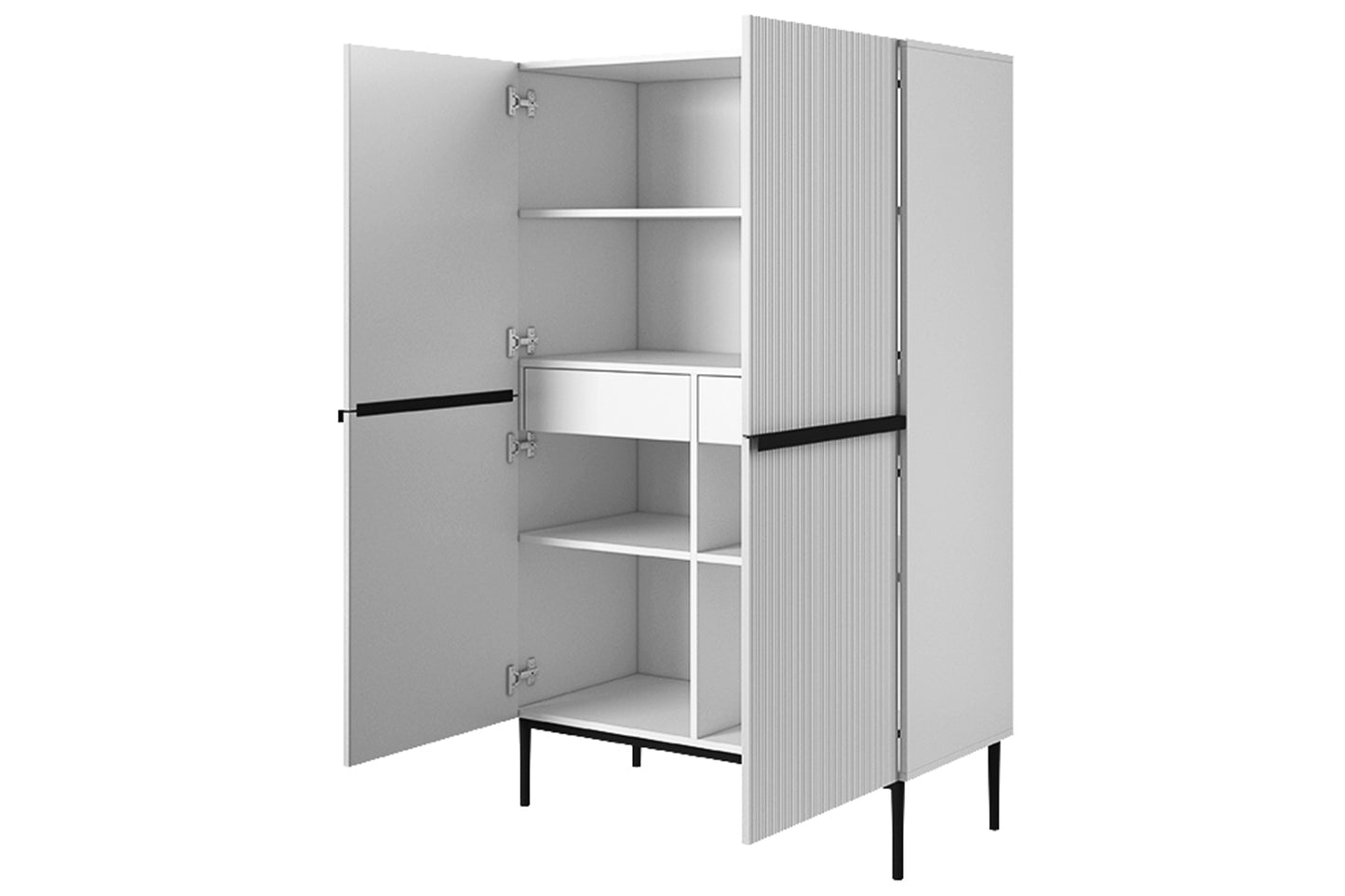 Kumode Austin 100/160/45 cm balts/melns - N1 Home