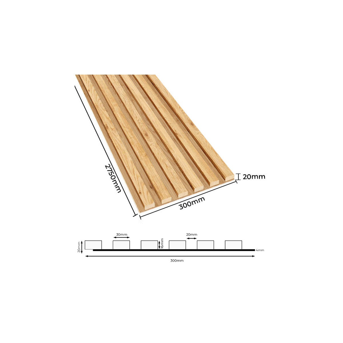 Sienas līstes 300/2750 mm Dabīgais ozols - N1 Home