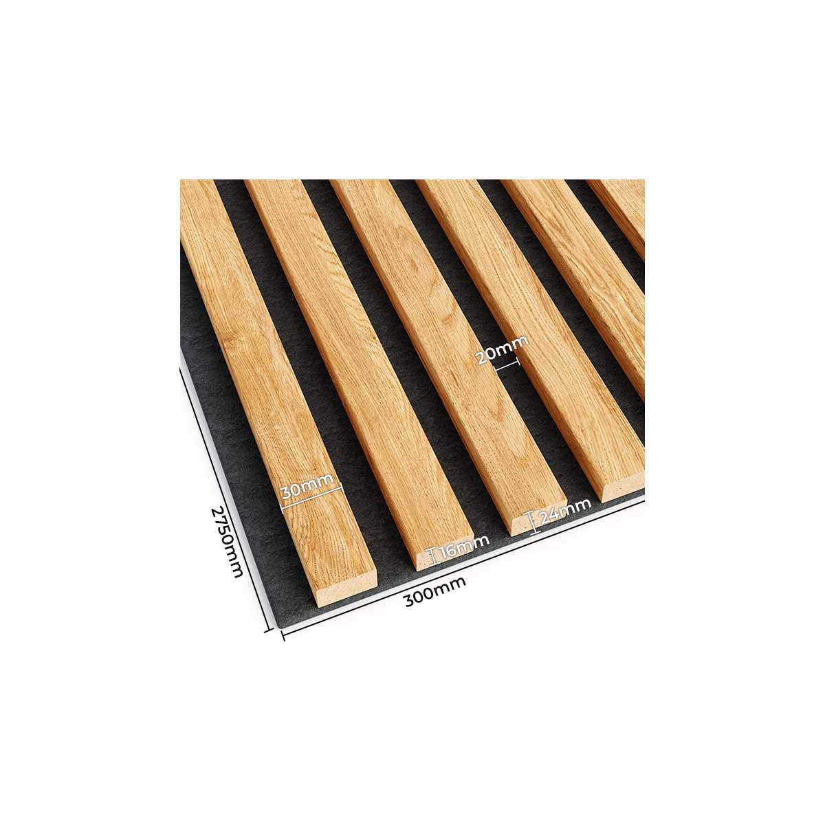 Lameles uz filca - dabīgais ozols/melns 2750x300 - N1 Home