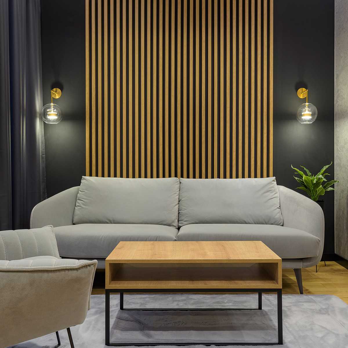 Lameles uz filca - dabīgais ozols/pelēks 2750x300 - N1 Home