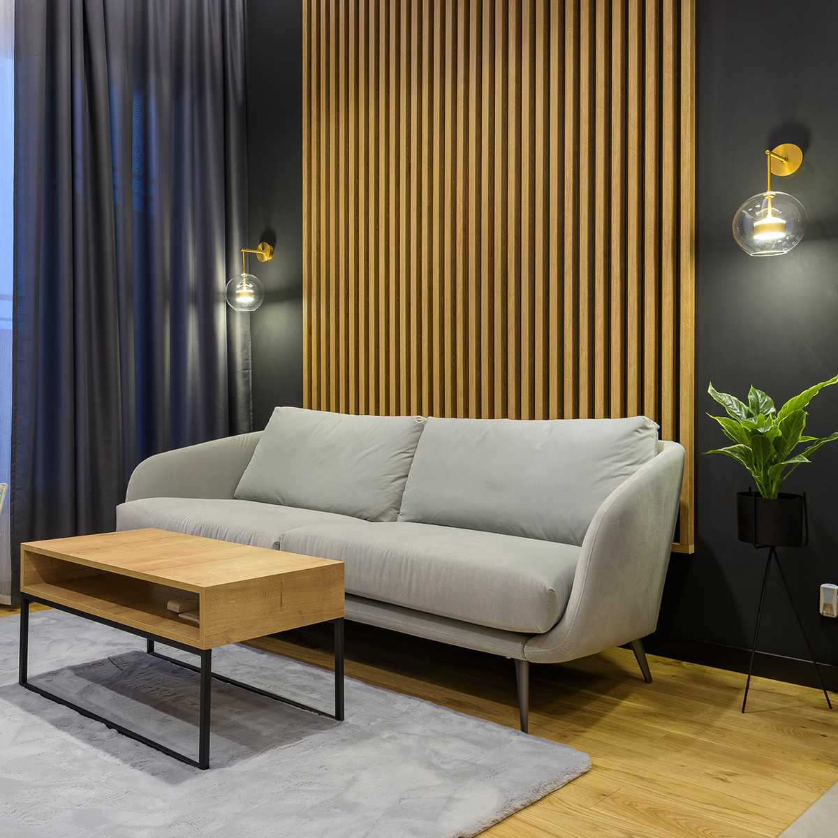 Lameles uz HDF plātnes 2750/300 mm dabīgais ozols/melns - N1 Home