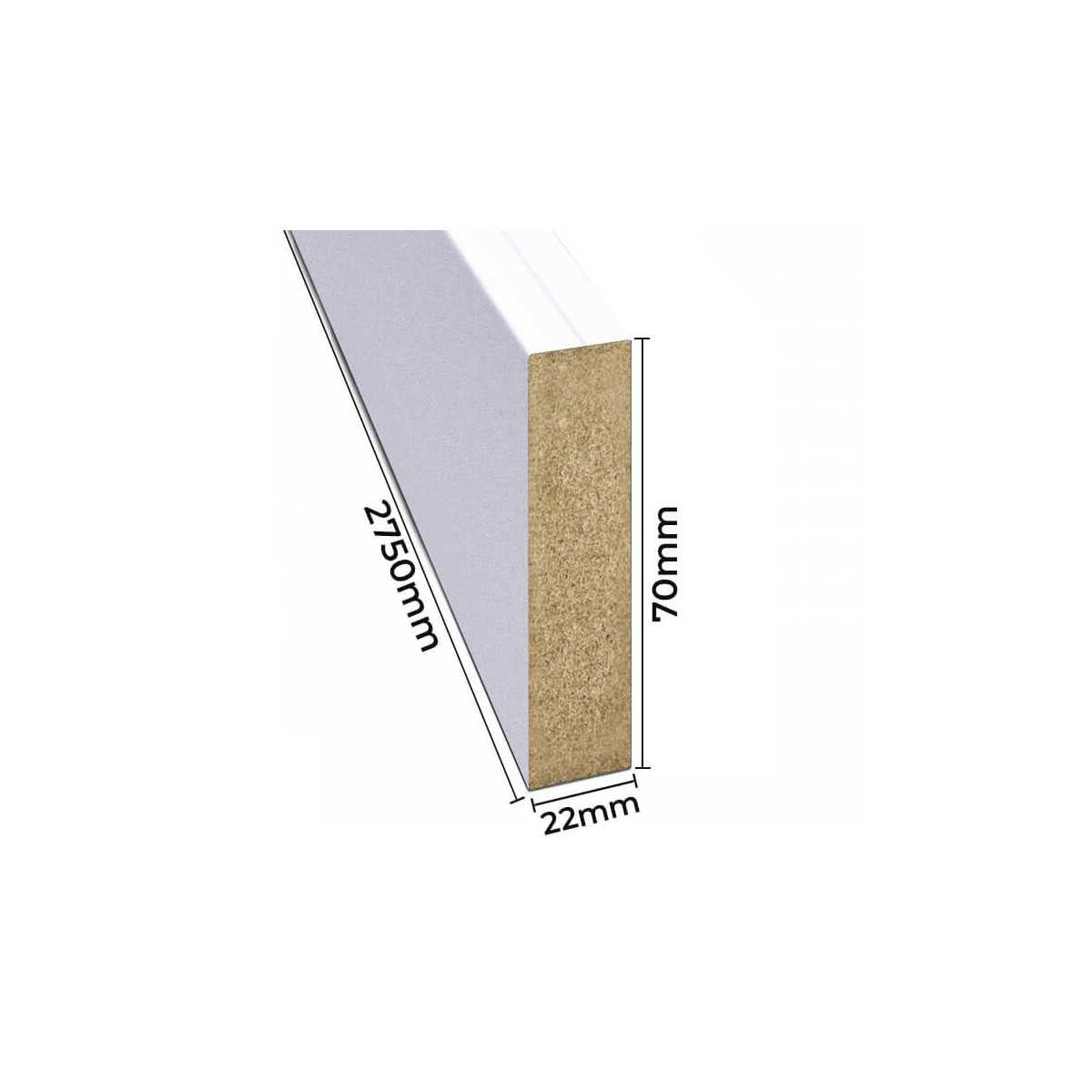 Sienas līstes - matētas baltas [22x70] - N1 Home
