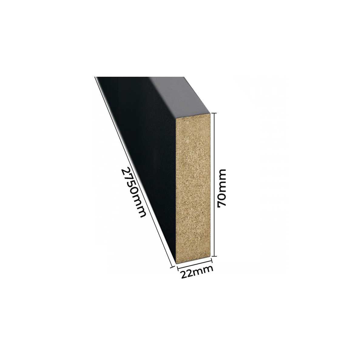 Sienas līstes - matētas melnas [22x70] - N1 Home