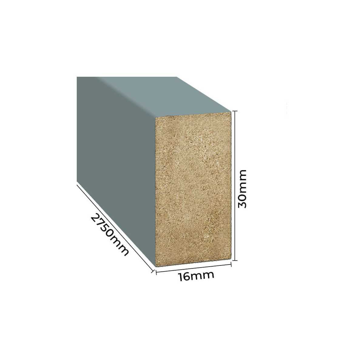 Sienas līstes - 16x30x2750 skandināvu pelēks - N1 Home