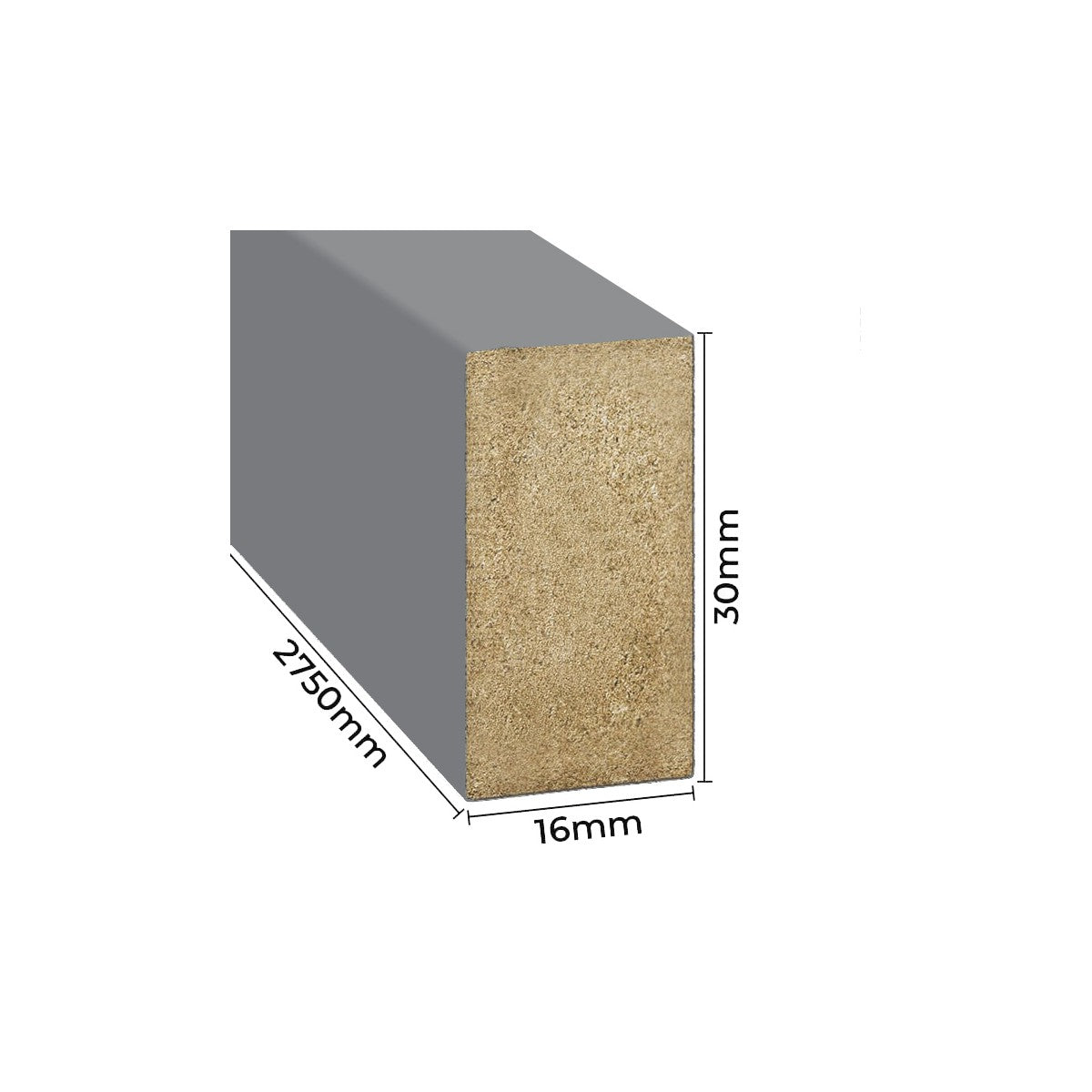 Sienas līstes - 16x30x2750 pelēks - N1 Home