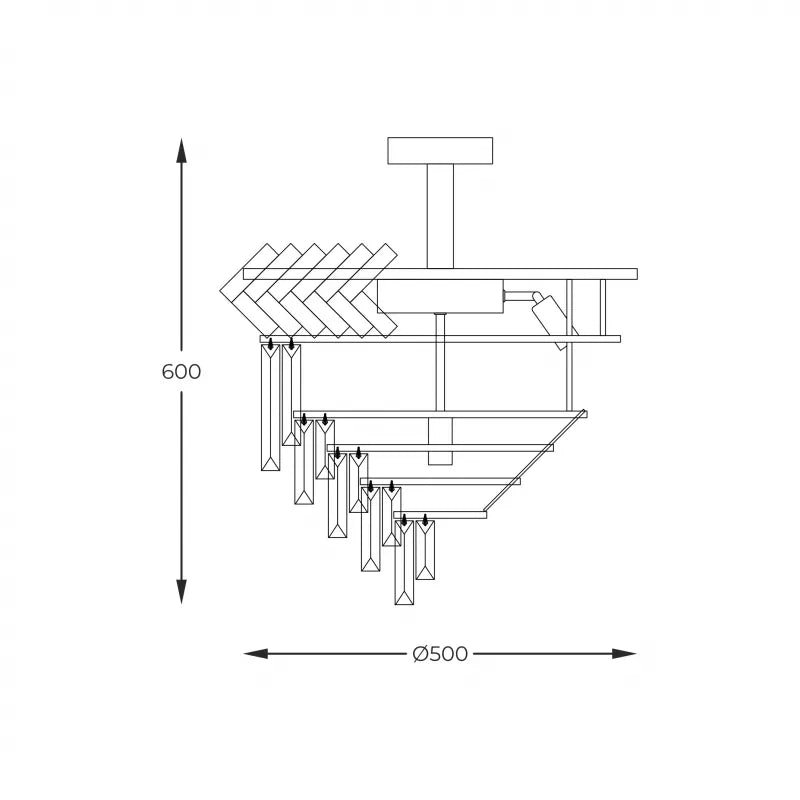 Piekaramā lampa Lija 60/50/50 cm zelts - N1 Home