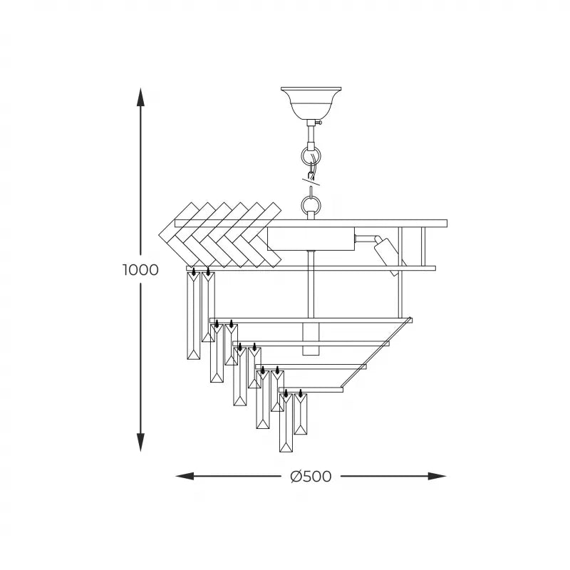 Piekaramā lampa Lija 100/50/50 cm zelts - N1 Home