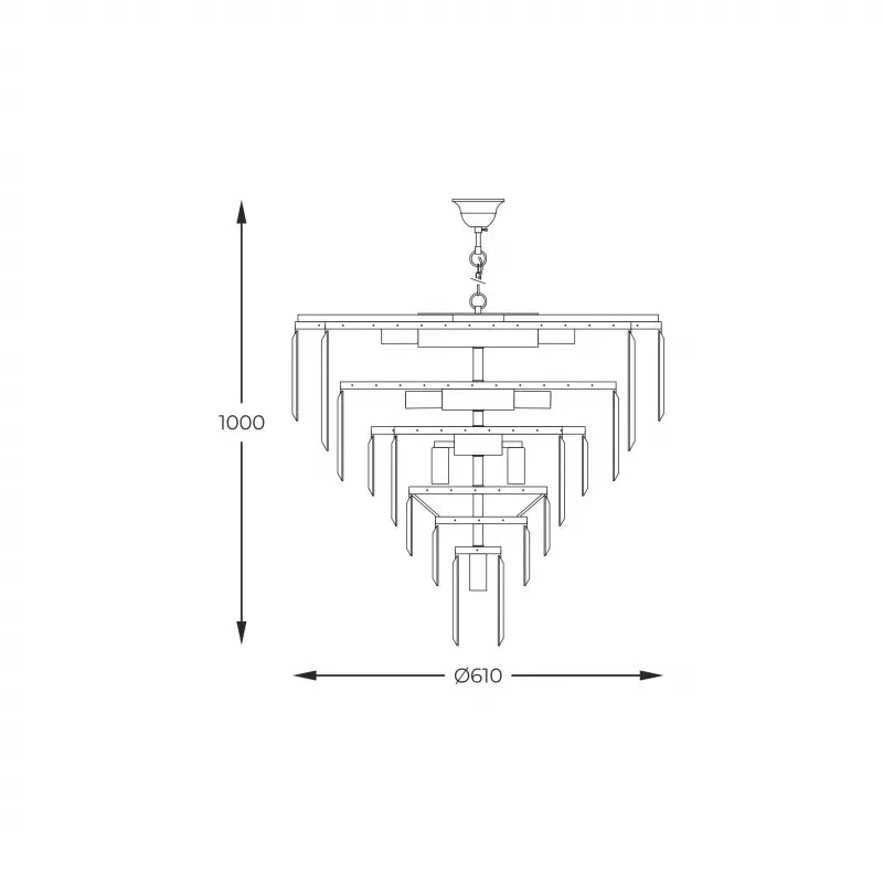 Piekaramā lampa Versus 100/61/61 cm hroms - N1 Home