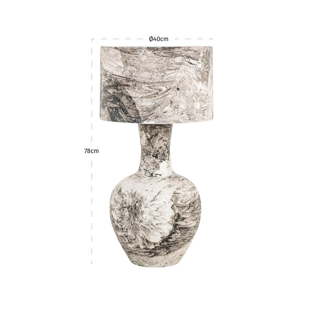 Galda lampa Cecile Richmond Interiors 40/40/78 cm melns/balts