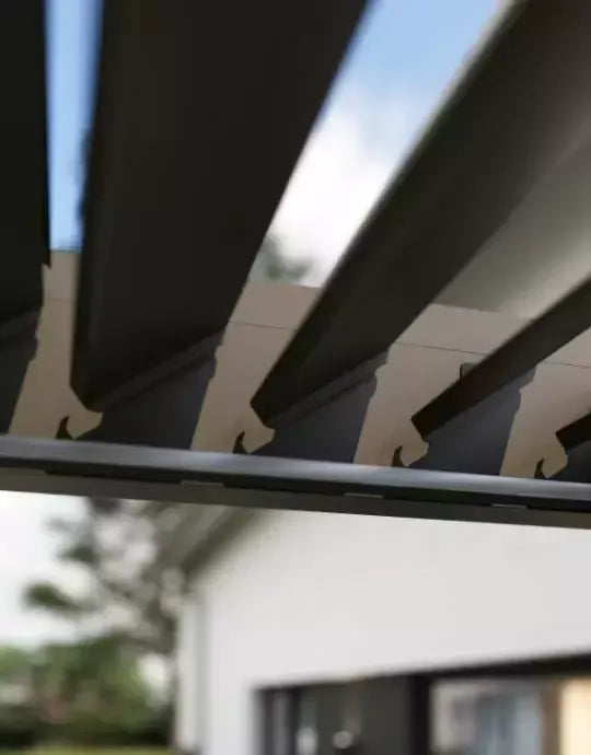 Bioklimatiskā terases pergola Elija AUTOMATIC 3x6 ar LED apgaismojumu 600/309/255 cm antracīts - N1 Home