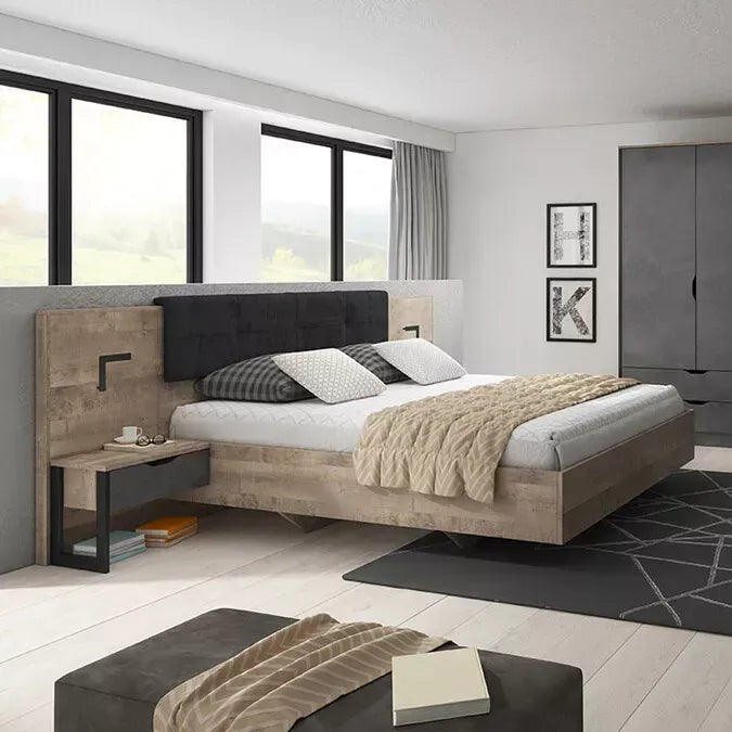 Gulta Ardi 160/200 cm ozols, smilšu krāsas, grunge/matera - N1 Home