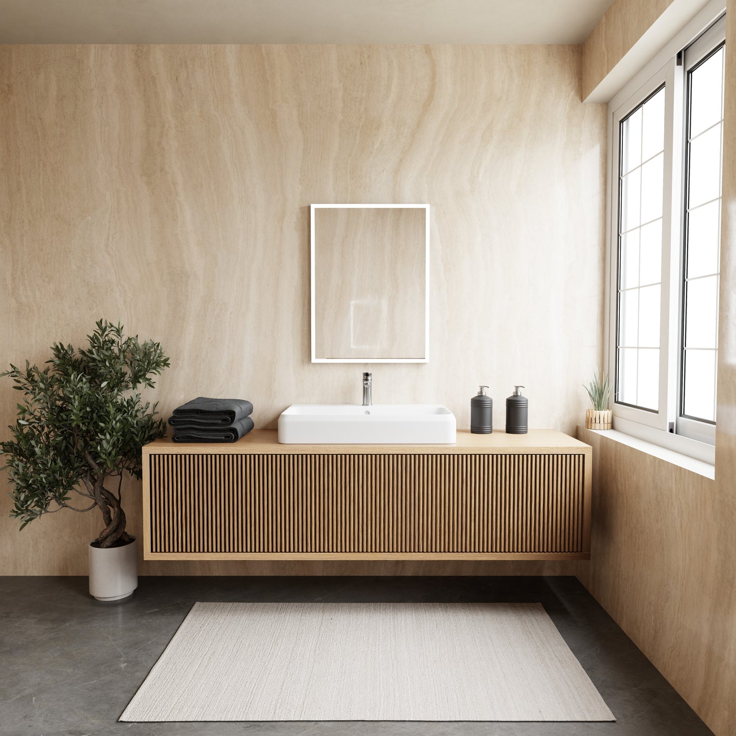 Spogulis Soli balts 60/80 cm