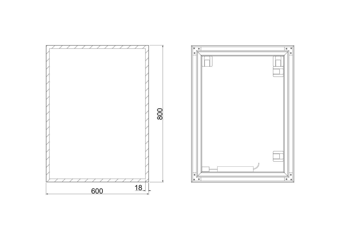 Spogulis Soli balts 60/80 cm