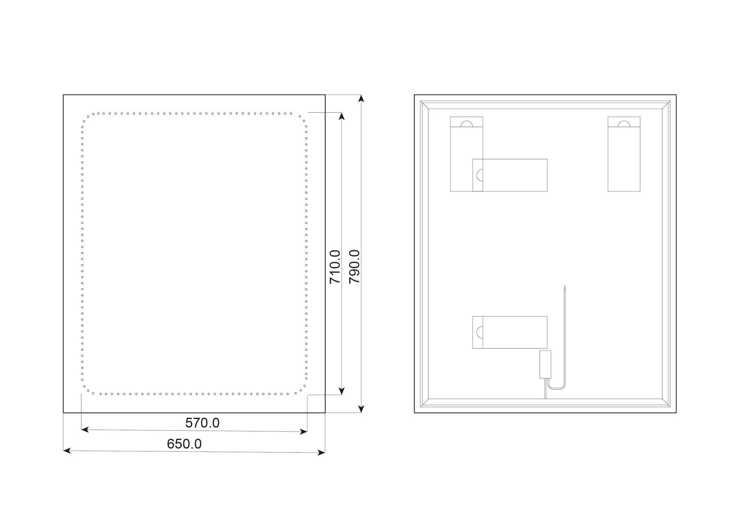 Spogulis Wenoma 49/49 cm; 79/65 cm