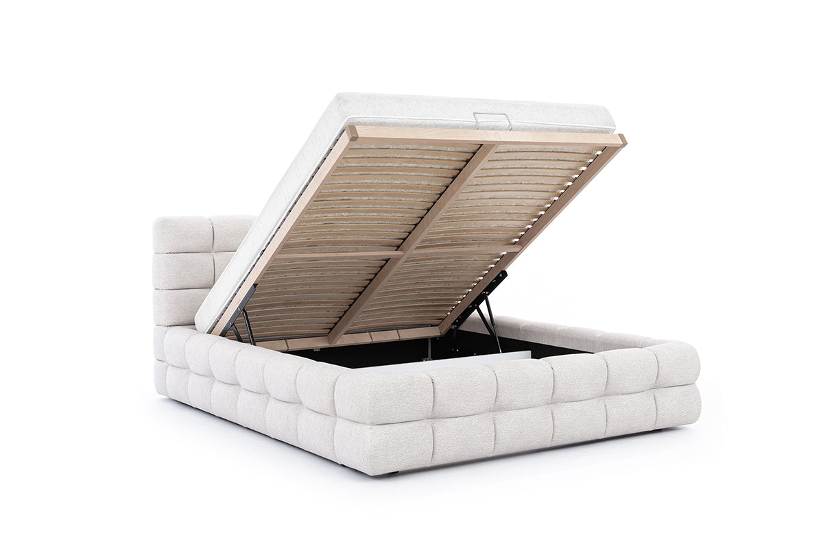 Gulta Marseille ar kastīti 160/200 cm krēms - N1 Home