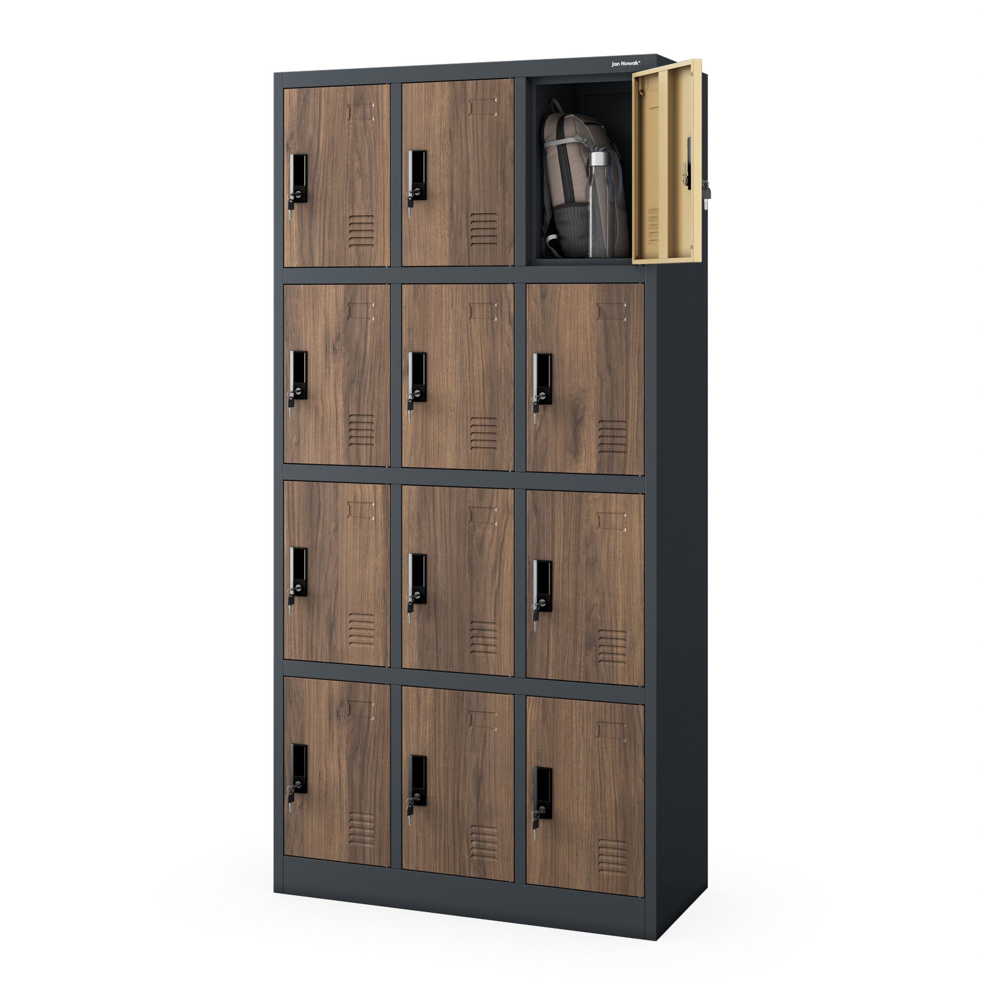 Metāla skapis Marc 185/90/40 cm rieksts/antracīts - N1 Home