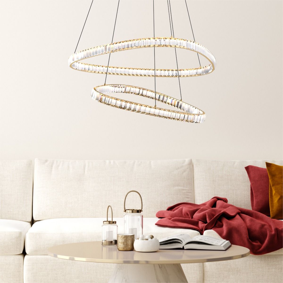 Piekaramā lampa Athena 150/80/80 cm zelts - N1 Home