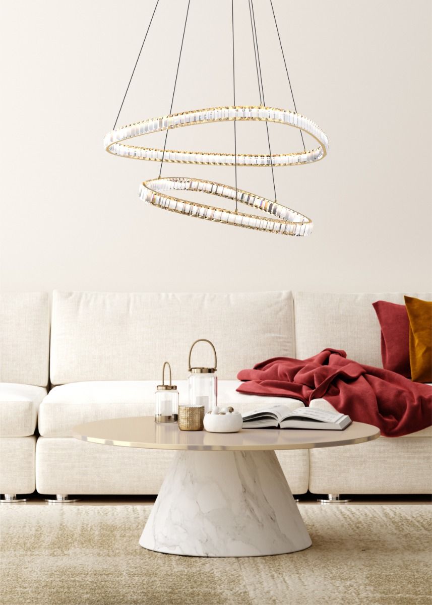Piekaramā lampa Athena 150/80/80 cm zelts - N1 Home