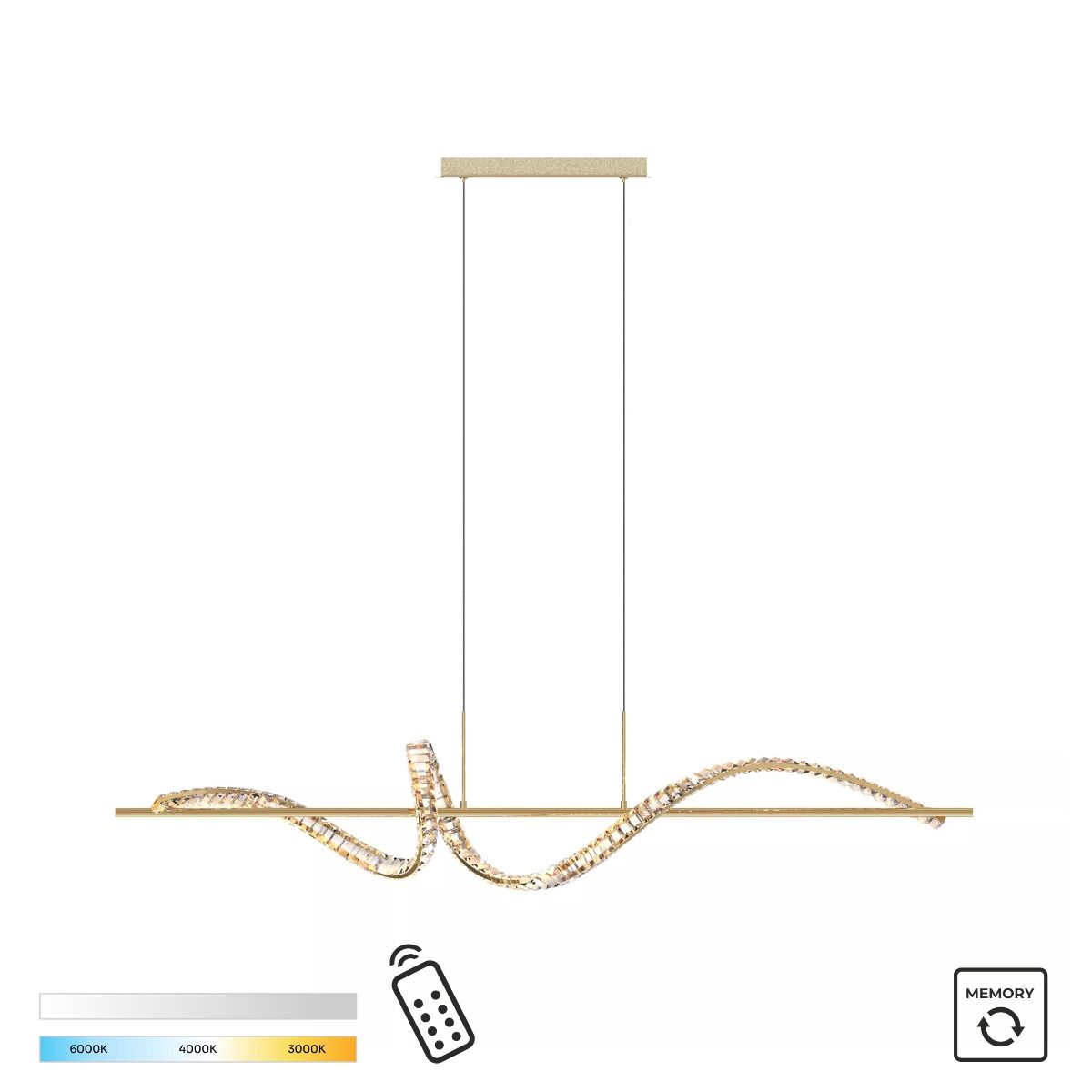 Piekaramā lampa Athena 150/150/28 cm zelts - N1 Home