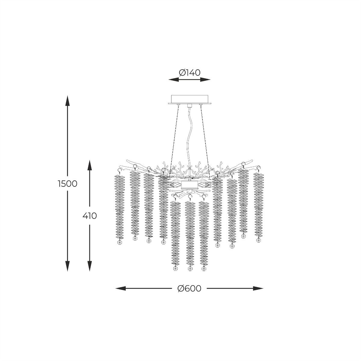 Piekaramā lampa Dujos MD3720-1-EGN 60/150/60 cm zelts - N1 Home