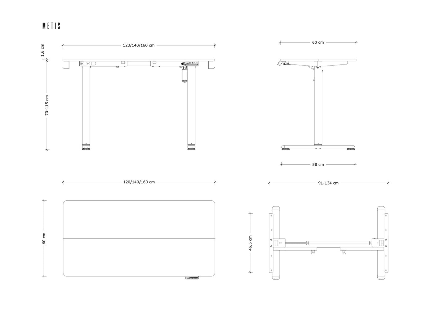 Galds Meti 140;160/70 cm balts - N1 Home