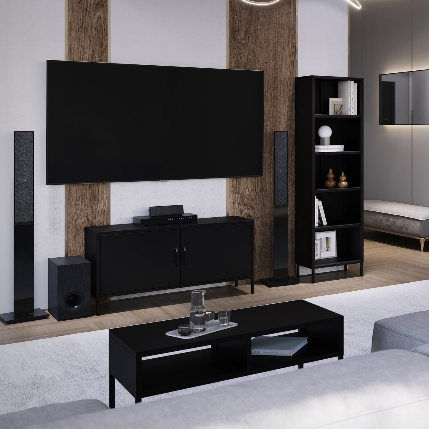 Kafijas galds Matti 90/45/45 cm melns - N1 Home