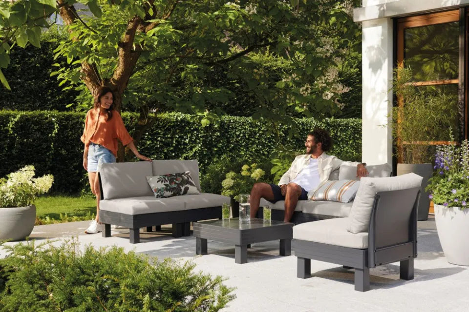 Modulārs dārza dīvāns Elema grafīts - N1 Home