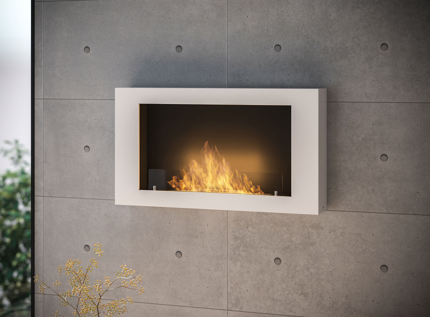 Biokamīns Mura 80/56/16;100/56/16/120/56/16 cm balts - N1 Home