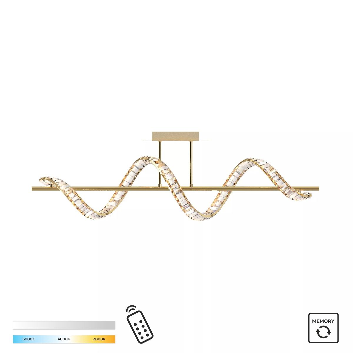 Piekaramā lampa Athena 34/25/110 cm zelts