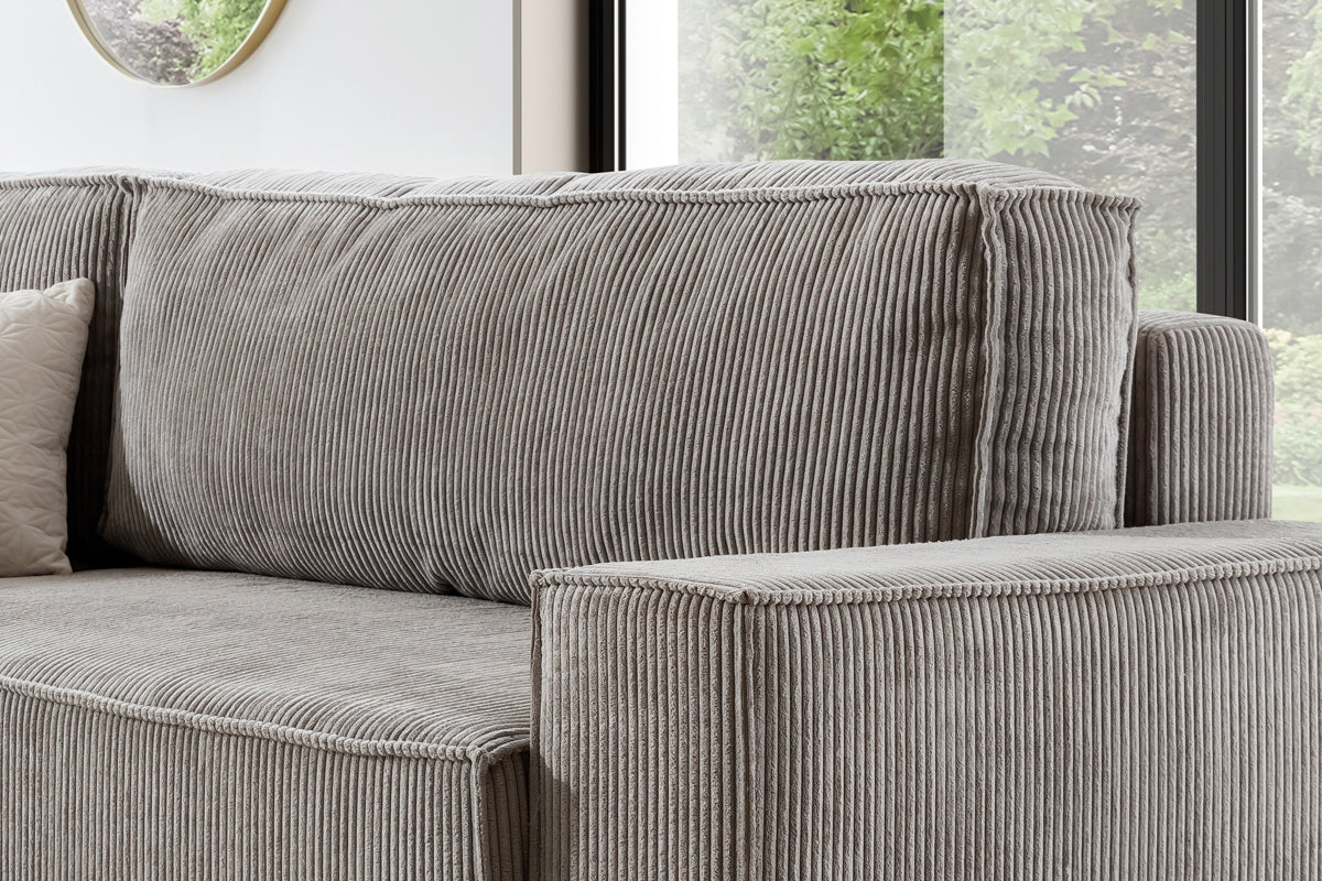 Dīvāns FIBI L kreisais stūris 254/90-77/203cm pelēks - N1 Home