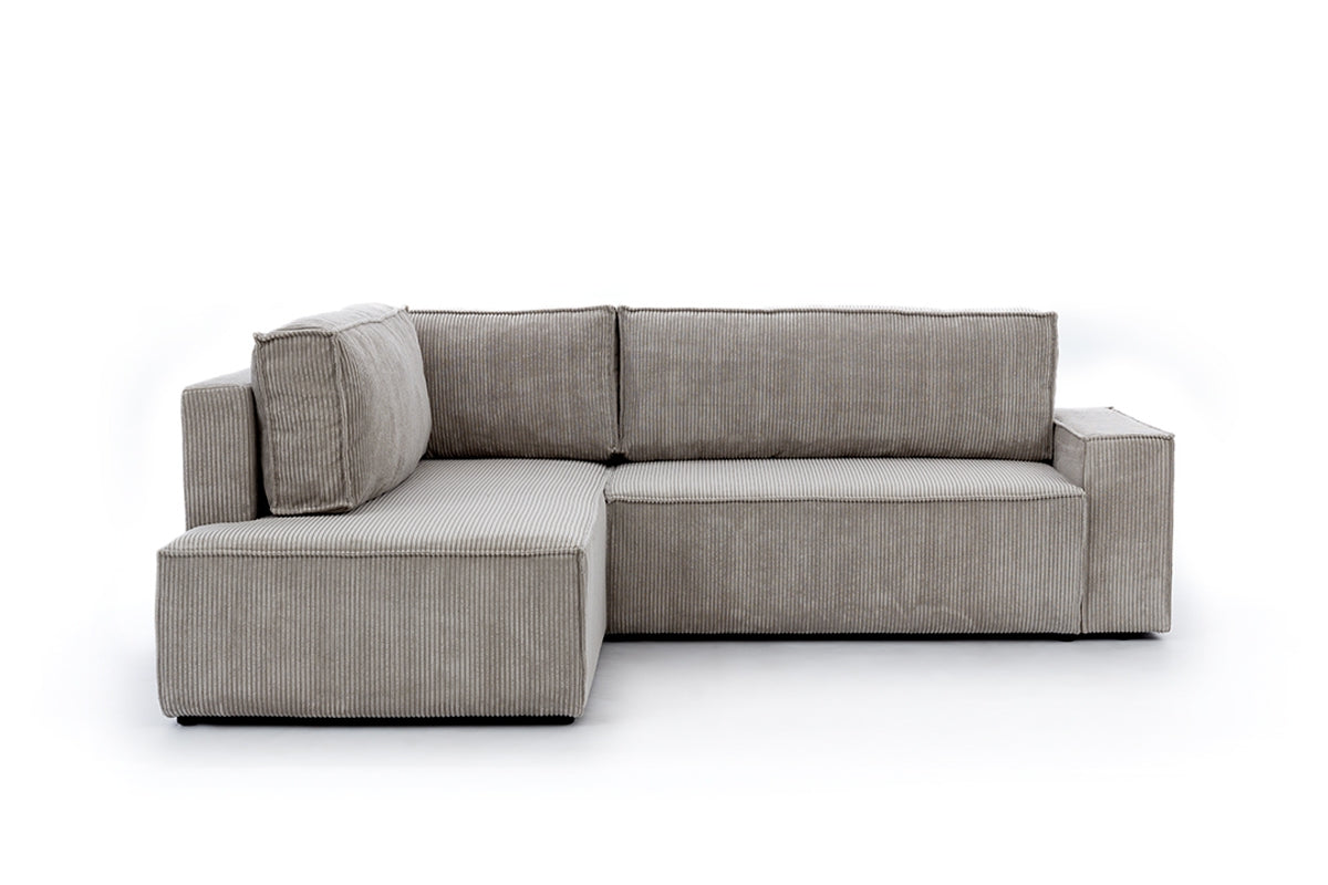 Dīvāns FIBI L kreisais stūris 254/90-77/203cm pelēks - N1 Home