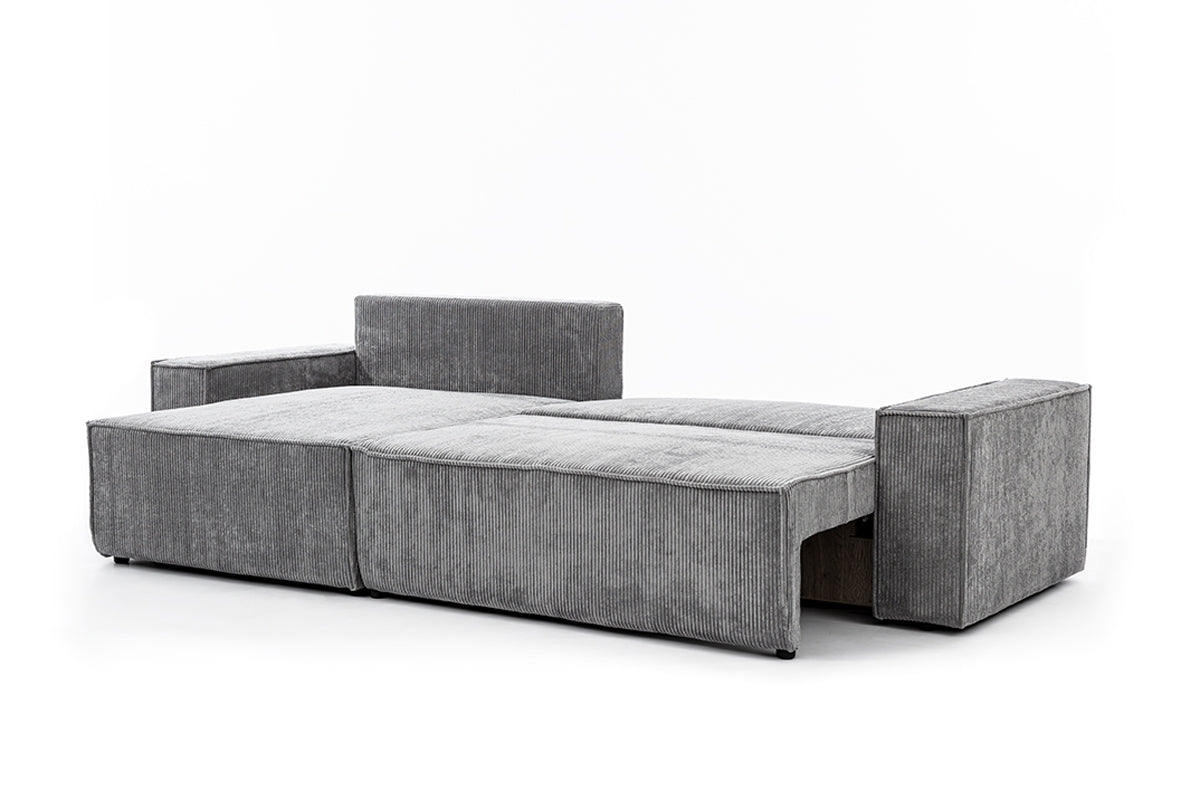 Dīvāns FIBI M  kreisais stūris 283/90-77/144 cm pelēks - N1 Home