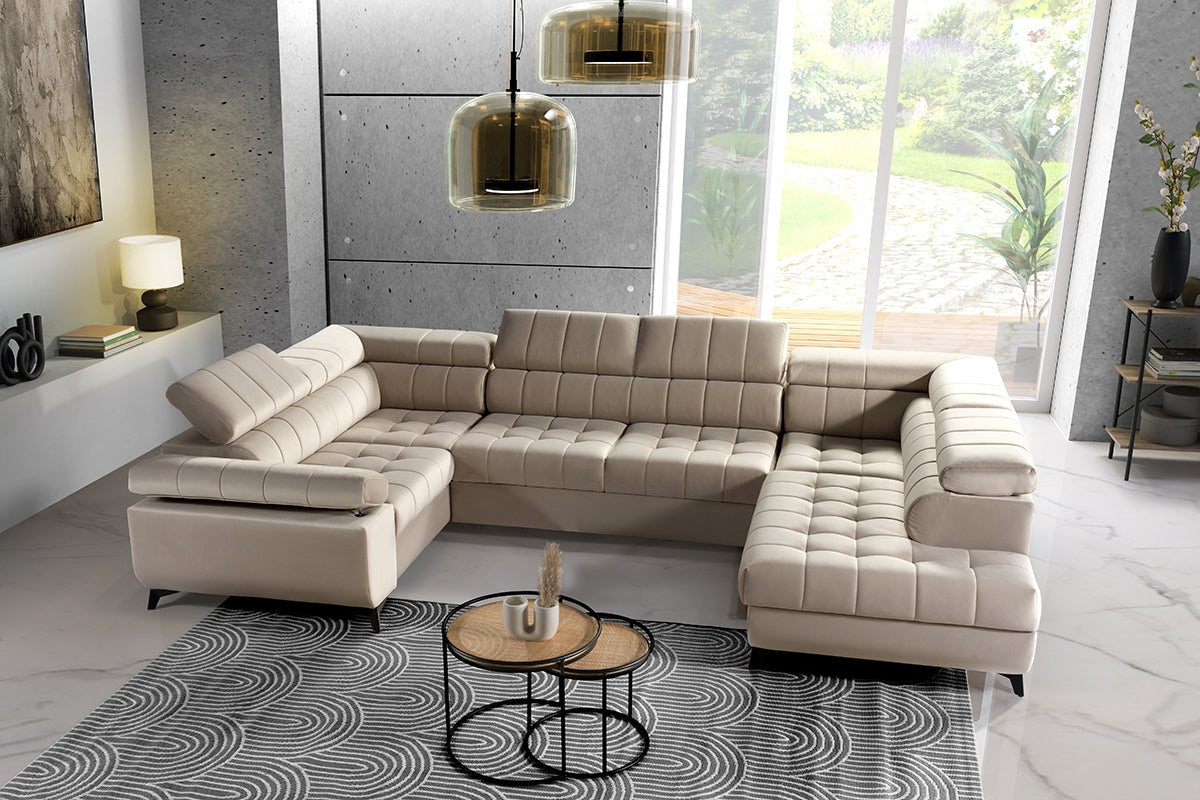 Dīvāns SIDNEY U 340/73-91/203 cm pelēks - N1 Home