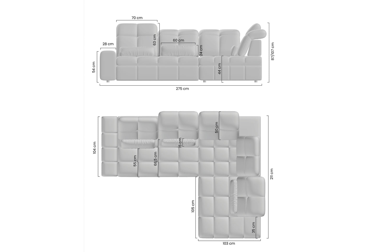 Dīvāns Marseille L 275/87/211 cm Catch Me 02 - N1 Home