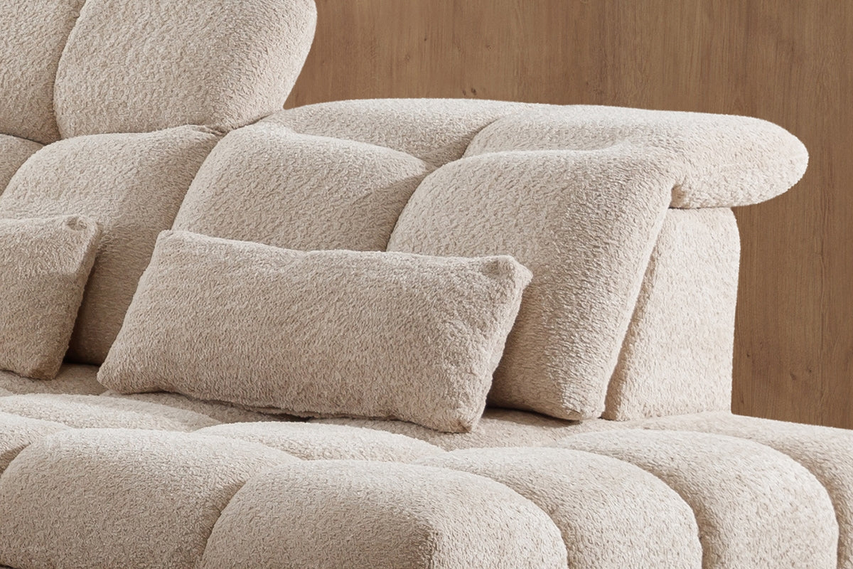 Dīvāns MARSEILLE U bēšs 350/87-107/280-200 - N1 Home