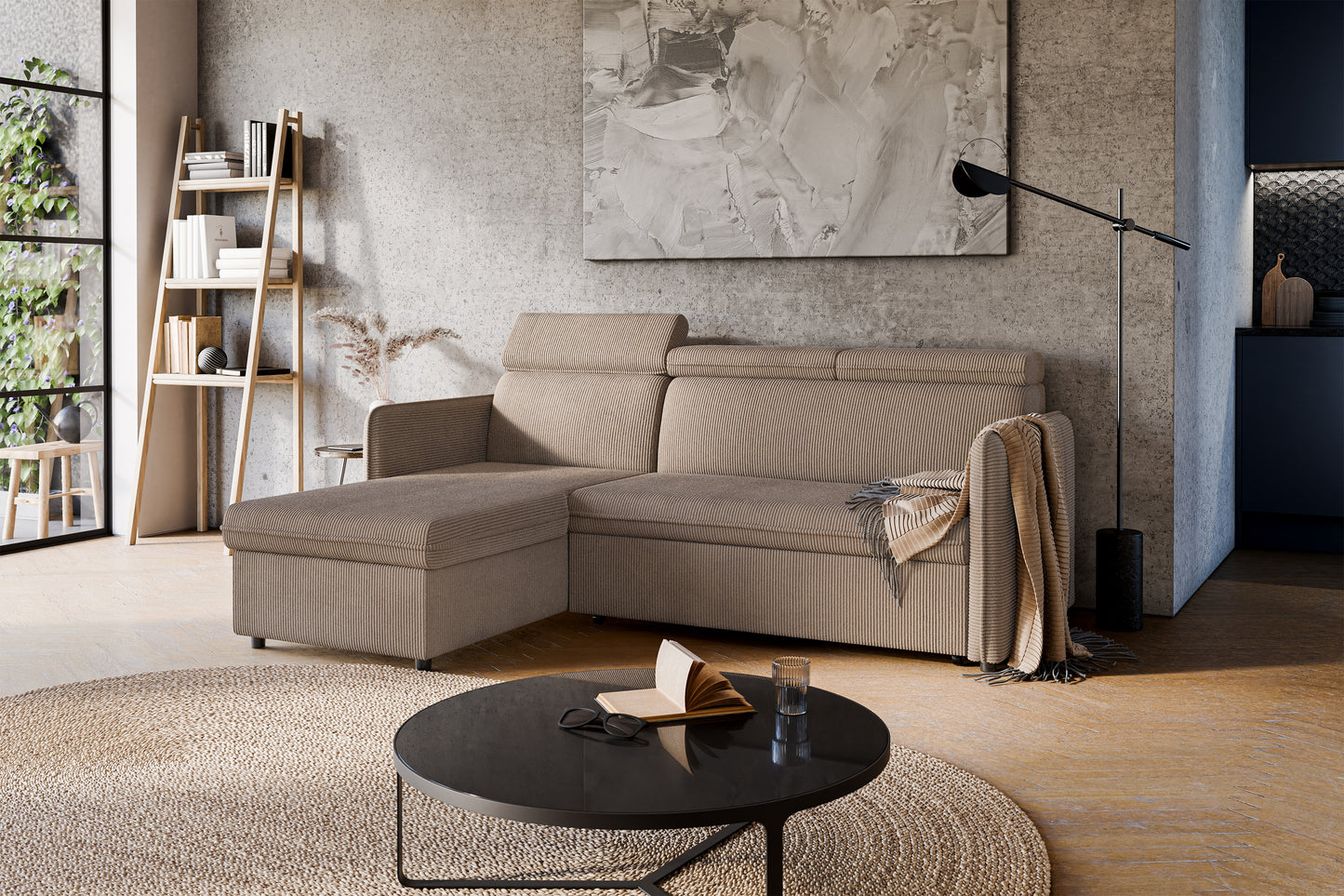 Dīvāns Barce 220/84/165 cm gaiši brūns - N1 Home