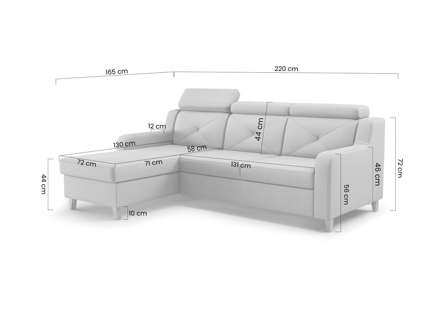 Dīvāns Laks 220/88/165 cm zaļš - N1 Home
